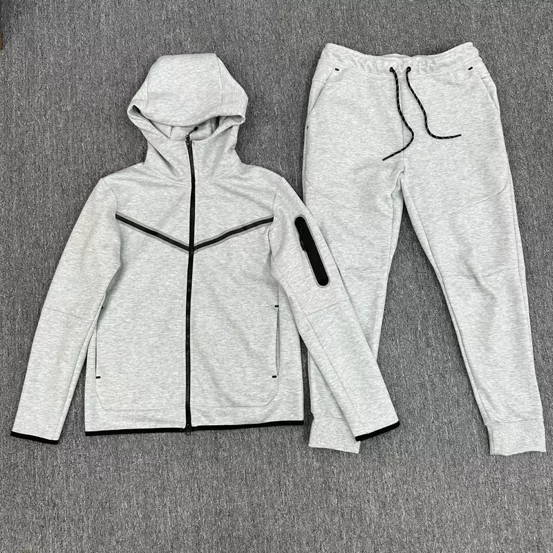 Jaket pria baru Musim Semi dan Gugur 2024 setelan sambungan jaket hoodie olahraga santai jogging set dua potong