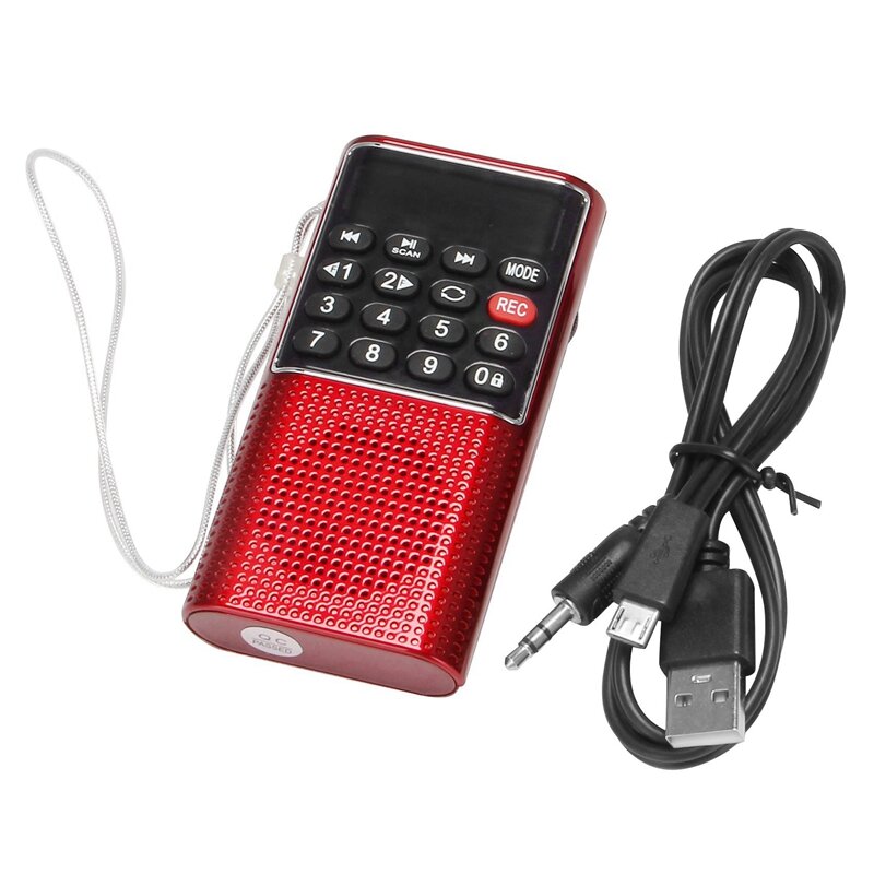 3X L-328 MP3 Player Radio saku portabel Mini FM pemindai otomatis musik Audio Speaker kecil luar ruangan dengan perekam suara