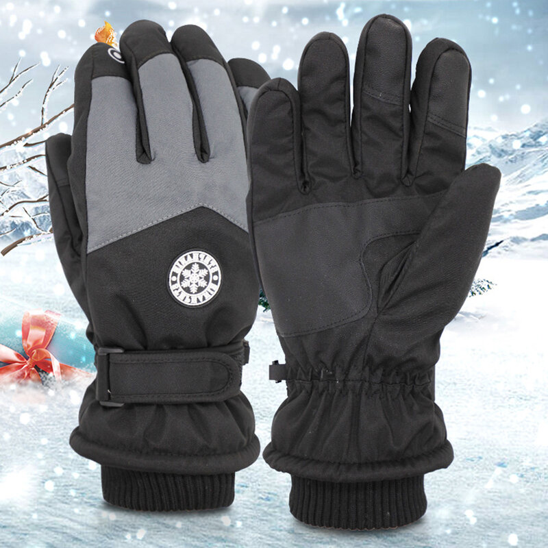 Gants de ski thermiques coupe-vent imperméables, chauds et épais, sports de plein air, cyclisme, hiver