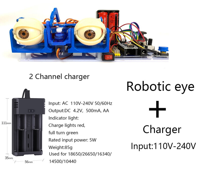 아두이노 로봇용 조이스틱 컨트롤 로봇 아이, 나노 6 DOF 바이오닉 로봇, SG90 3D 프린팅 바이오닉 아이, 오픈 소스 코드 DIY 키트