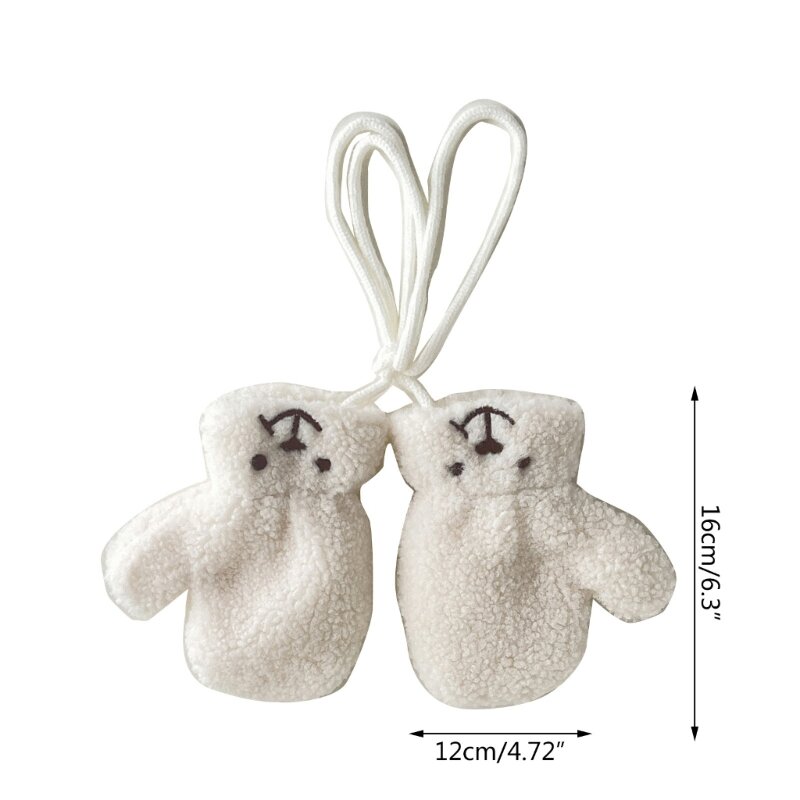 Детские зимние перчатки с украшением в виде мультяшного медведя, теплые модные перчатки, плюшевые перчатки, удобное ношение для