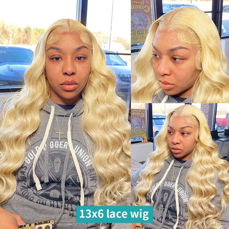 13x4 13x6 Hd Blonde Closure Wig Body Wave Hd Lace Frontal Wigs Transparent 30 Inch Glueless Human Hair Long 613 Brazilian Hair