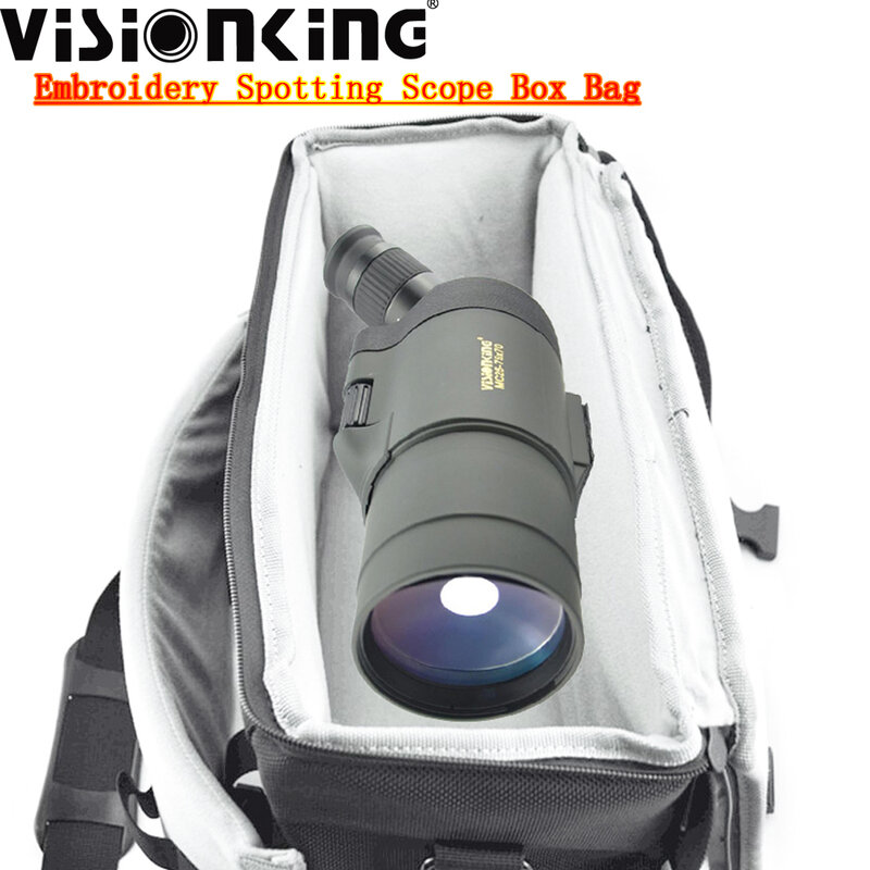 Visionking-Portátil Nylon Shoulder Bag, Telescópio Spotting Scope, Bolsas Bordados, Impermeável Insert Carry Case, 38x25x21cm