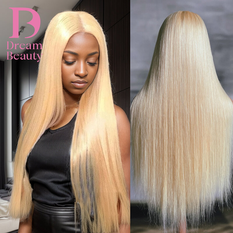 Wymarzona piękność 13x4 koronkowa z przodu peruka z ludzkimi włosami blond 613 brazylijska peruka z ludzkimi włosami prosta blond peruka koronkowe peruki z przodu 13x6