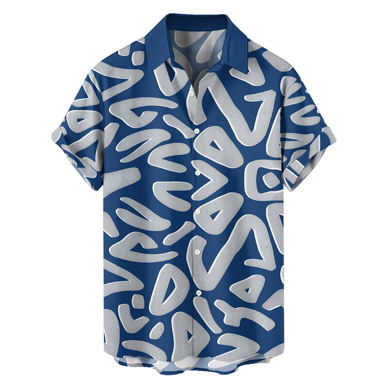Plaża wind prosta męska koszula z krótkim rękawem letnie wakacje luźna duży rozmiar cienka bluzka top