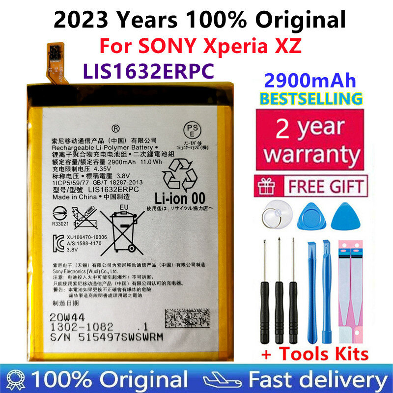 100% Original de alta qualidade 2900mAh LIS1632ERPC bateria de substituição para Sony Xperia XZ XZs F8331 F8332 baterias do telefone Bateria