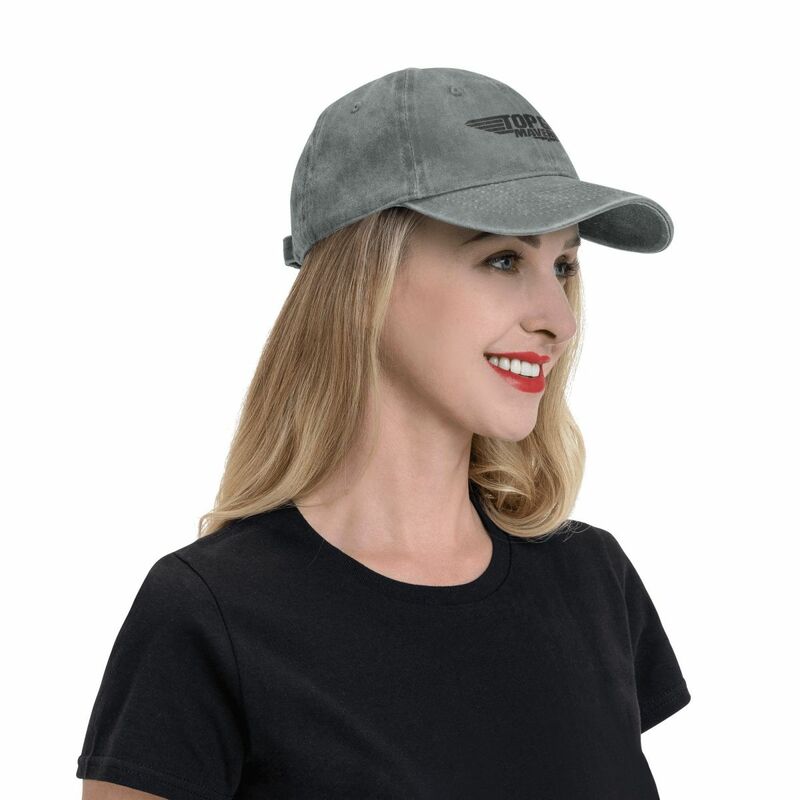 Retro Top Gun schwarz Außenseiter Baseball Cap Unisex Distressed Denim Kopf bedeckung Film Outdoor Sommer verstellbare Kappen Hut
