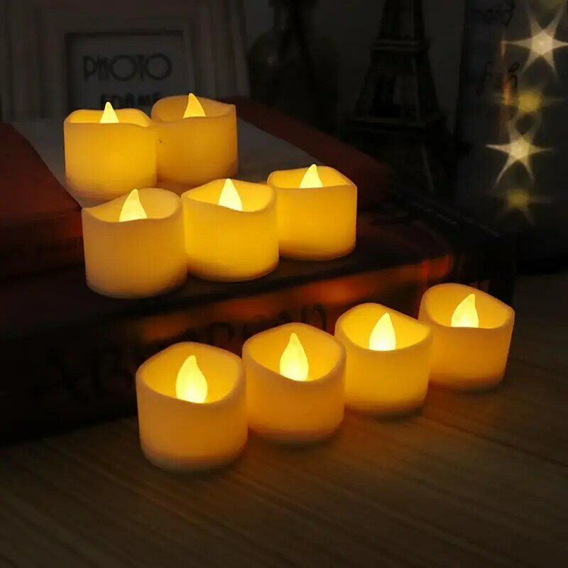 Luci romantiche simulazione di candele elettroniche LED Candle Light 3D Wick LED sfarfallio senza fiamma luci di atmosfera creativa fai da te