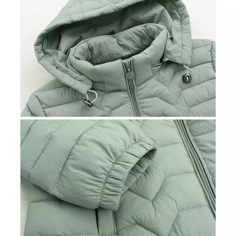 Parka de algodón con capucha para mujer, abrigo largo medio de alta calidad, acolchado, informal, para invierno, 2023