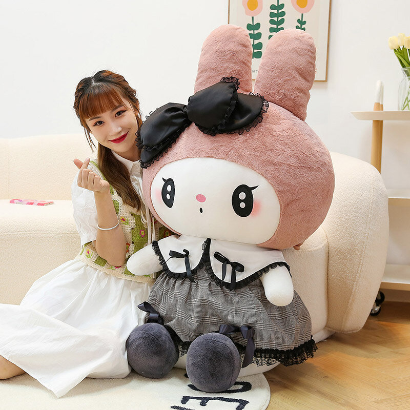 Große Größe Kuromi Melody Cinnamoroll Plüsch Spielzeug Kissen Anime Gefüllte Puppe Anime Sofa Kissen Mädchen Zimmer Dekoration Weihnachten Geschenk