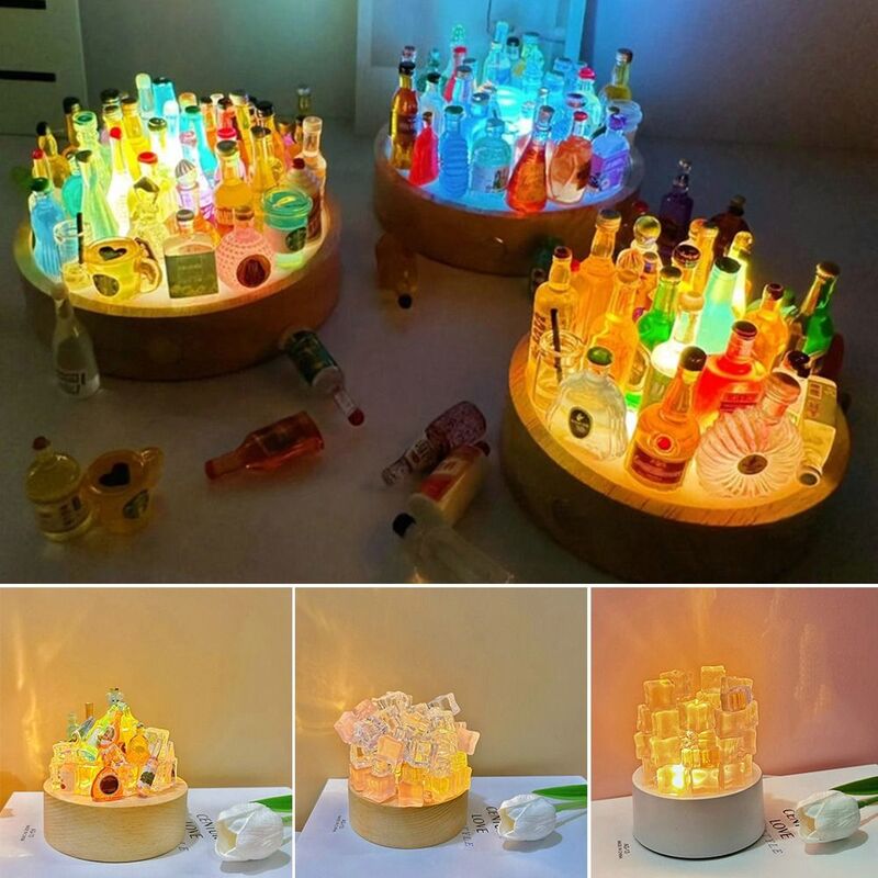 Креативная светящаяся настольная лампа «сделай сам» в виде бутылки вина, кубика льда, настольная лампа для украшения стола, подарок, аксессуары для бара