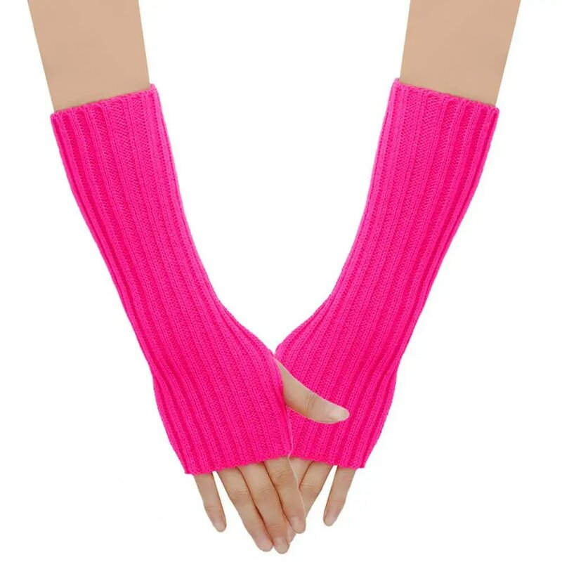 Heat Storage Gloves Knitted Fingerless Gloves Arm Sleeves Set Anti-slip Warm Thick Unisex Cycling Accessories Elastic for Riding