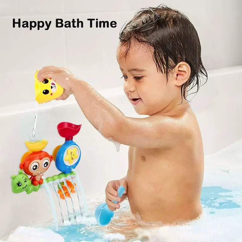 Juguete de baño de pared para bebé, taza de Sunction, pista de juegos de agua, mono de baño para niños, ducha de baño, regalos de cumpleaños