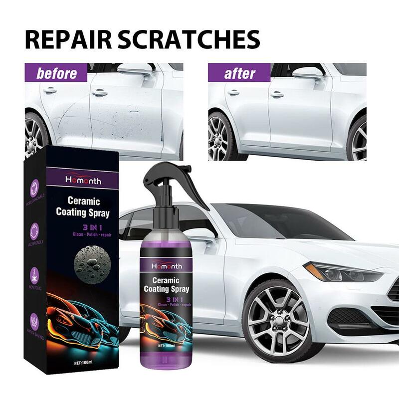 3 In 1 riparazione vernice auto rivestimento ceramico Spray Quick Nano-Coating Spray Wax Automotive idrofobo Polish Paint Cleaner