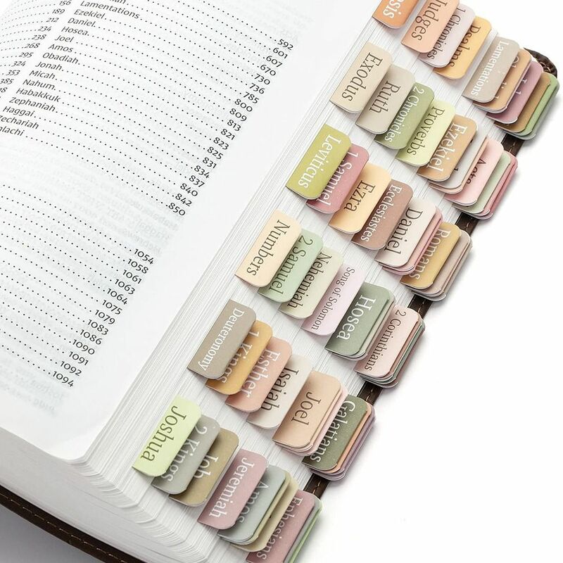 Etiquetas de clasificación de libros de pestañas bíblicas, notas adhesivas de papel multicolor, suministros escolares de oficina, 5 piezas