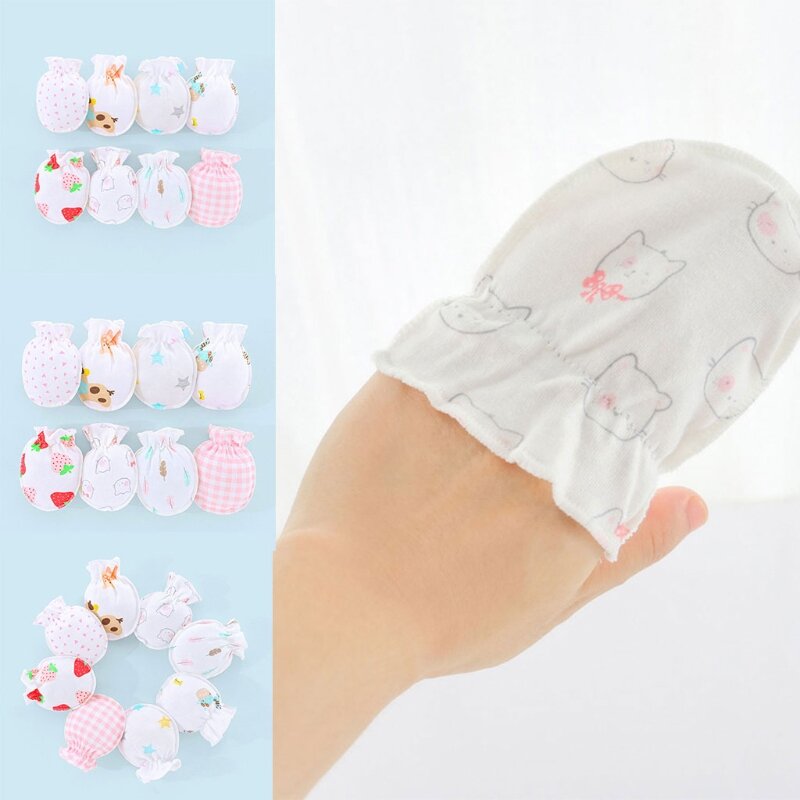 For 0-5 Months Baby Boys and Girls Mittens Gloves Cotton Infant Toddler