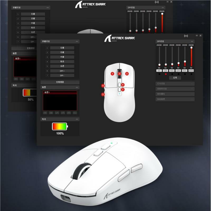 Mysz Bluetooth Attack Shark X6, PixArt PAW3395, połączenie Tri-Mode, baza do ładowania magnetyczny RGB Touch, makro Gaming Mouse