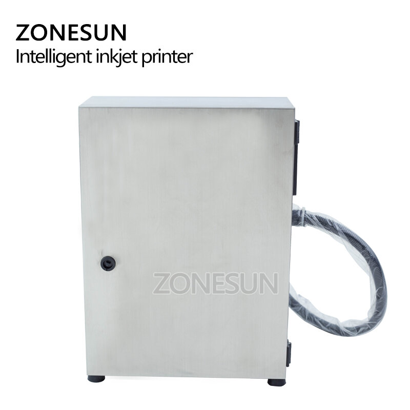 ZONESUN Glass Metal Steel Plastic PVC Carton Batch Number Logo Mark Can Date Coding Inkjet Printer Digital Code Printing Machine