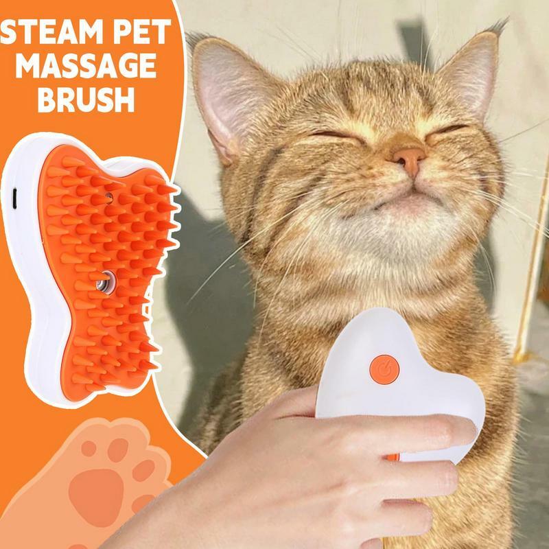 Cepillo de vapor multifuncional para gatos y perros, peine de masaje con pulverizador, duradero, prevención de pelo Flyaway, suministros para gatitos