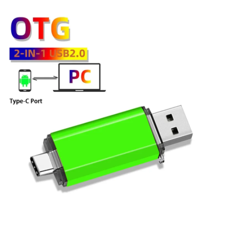 Metal OTG USB Flash Drive, Personalização Criativa para PC, Carro, TV, 2 em 1, Tipo-C, USB 2.0, 1000GB, 512GB, 64GB, 128GB, Hot