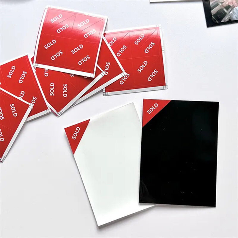 10 Vellen/Lot Kawaii Rood Verkocht Etiketstickers Kpop Pothards Letter Label Decoratieve Sticker Confetti Briefpapier