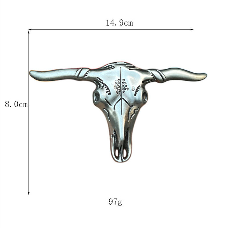 Hebilla de cinturón de calavera de vaca, vaquero occidental, Europa y América