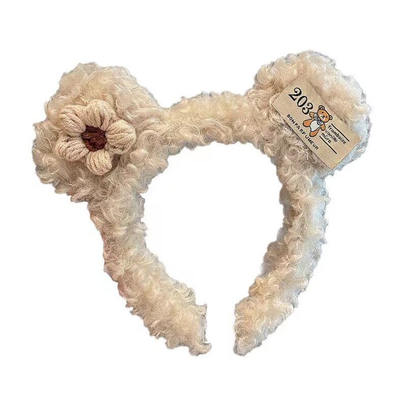 Copricapo Cartoon Teddy Bear Hairband Cute Bear Ears peluche fascia per capelli in peluche accessori per capelli