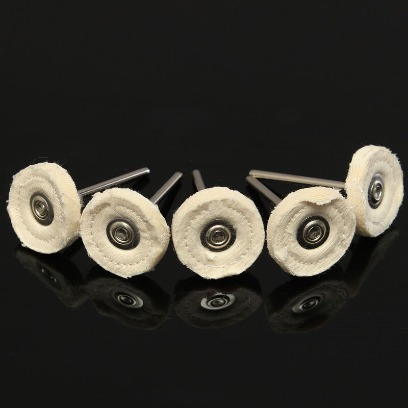 5 buah kain poles bantalan penyangga roda katun untuk perhiasan Dremel cetakan rongga peralatan medis kepala sikat roda Buffing