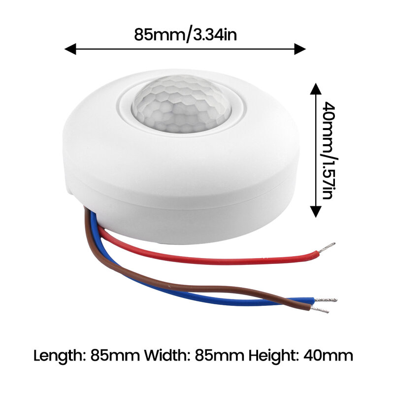 AC85-265V Intelligent Human Infrared Sensor Switch Ceiling Sensor Switch for Ceiling 360℃ Motion Sensor Light Switch