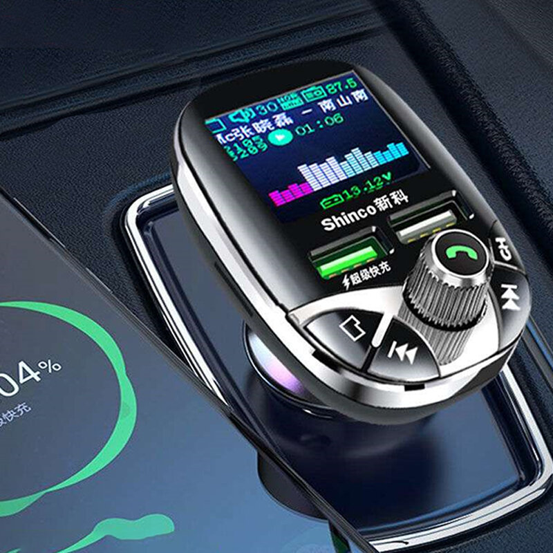 Transmisor FM con Bluetooth 5,0 para coche, Cargador USB Dual para coche, PD, tipo C, carga rápida, receptor de Audio con manos libres, reproductor MP3
