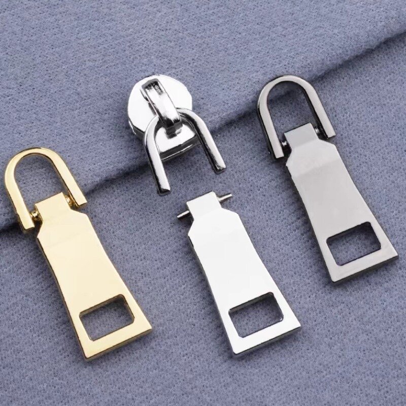 Detachable Metal Zipper Head Simple Trousers Zip Fastener Pull Tab Clothing Suitcase Bags Zipper Accessories Boots Bag Parts