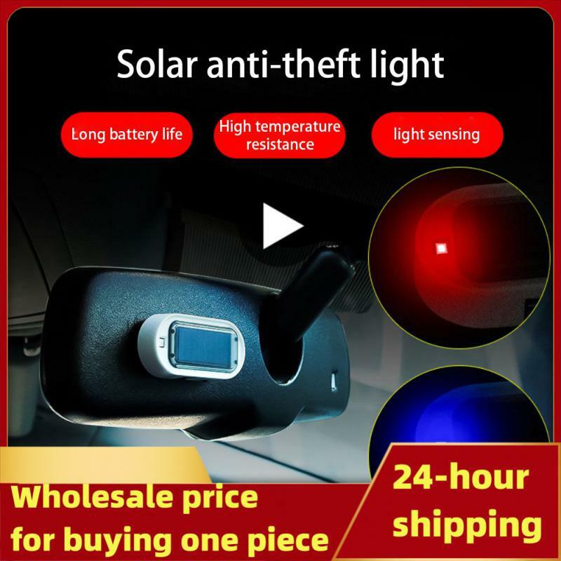 Alarma LED Solar para coche, luz de seguridad simulada, alarma simulada inalámbrica, advertencia antirrobo, lámpara de precaución intermitente de imitación