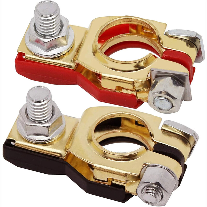 2Pcs Automotive Battery Terminal Clamp Car Top Post Battery Terminals Wire Cable Clamp For Car Caravan Boat Accessories 12V 24V
