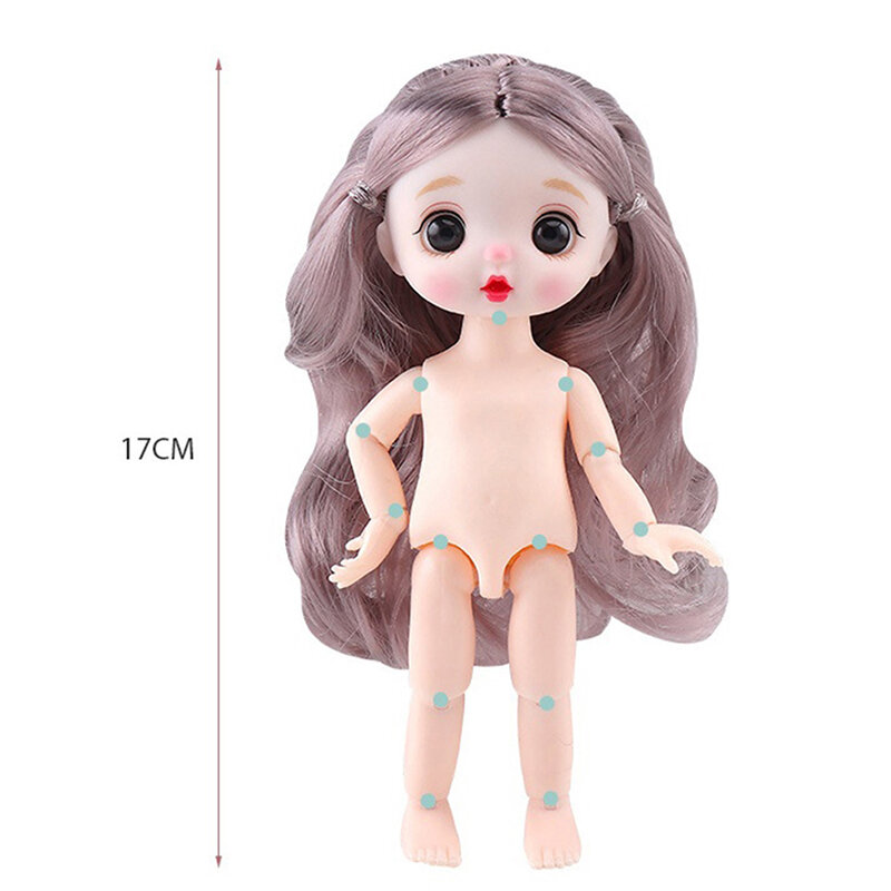 17Cm Bjd Minipop 13 Beweegbare Joint Girl Baby 3d Grote Ogen Mooie Diy Speelgoedpop Met Kleding Aankleden 1/8 Mode Prinses Pop
