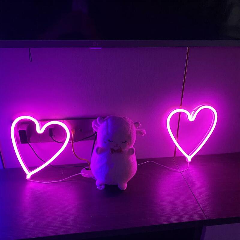 5v Led Neon Light Love Shape For Wedding Party Proposal Birthday Confession Scene Layout Valentine's Day Home Decoration