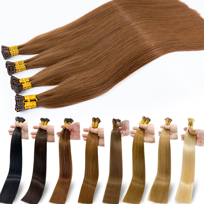 Наращивание волос I Tip, прямые натуральные волосы для наращивания, 10 г/50 г/комплект, капсулы 18-28 дюймов, кератиновые натуральные человеческие волосы для наращивания