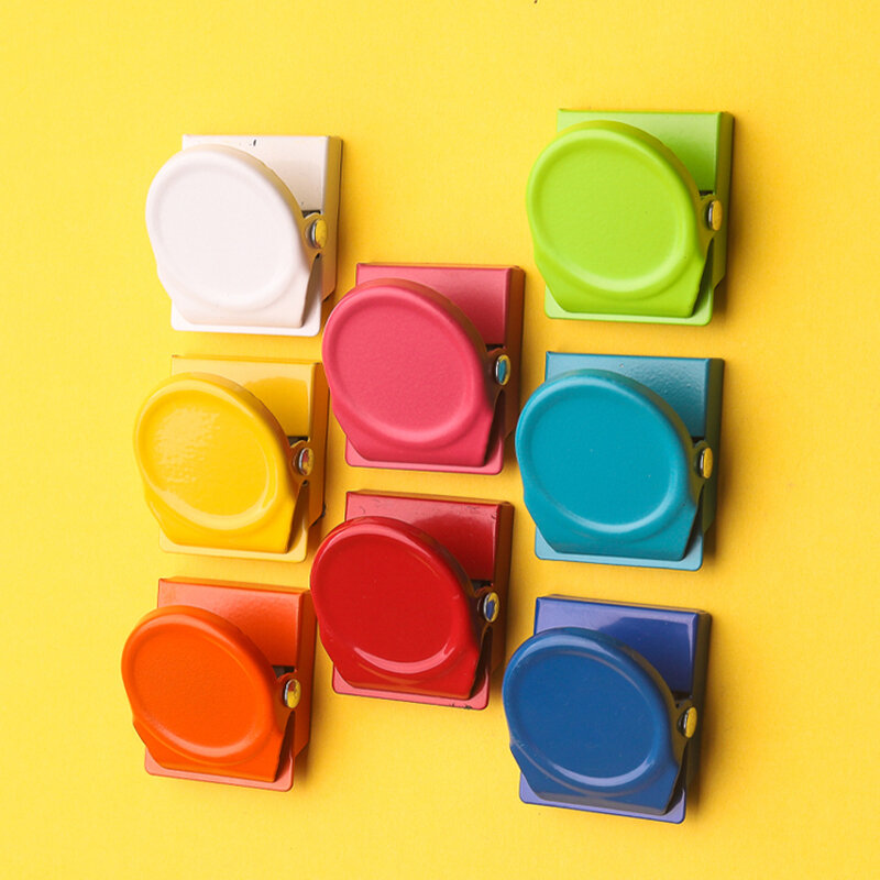 Разноцветный пластиковый магнитный держатель для билета, аккуратный и однородный зажим для бумаги, магнитный органайзер для холодильника, органайзер для офиса и школы, A7037, 1 шт.