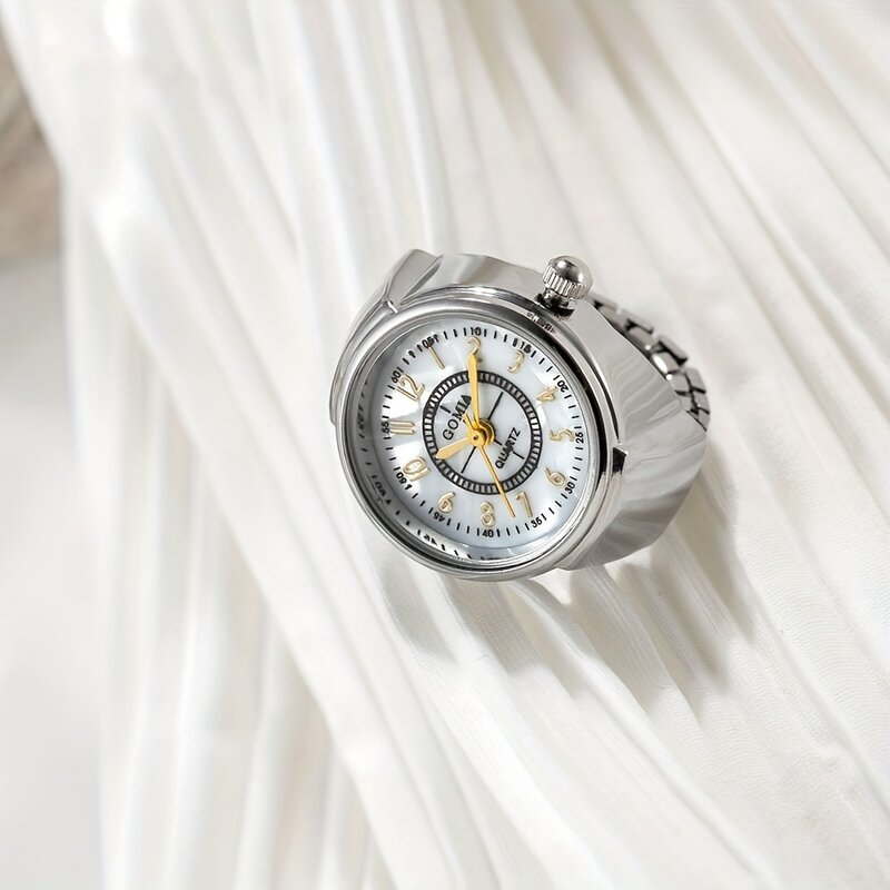 Modne zegarki dla par Mini Punk zegarek na palec okrągłe kreatywne zegarki kwarcowe modne dodatki