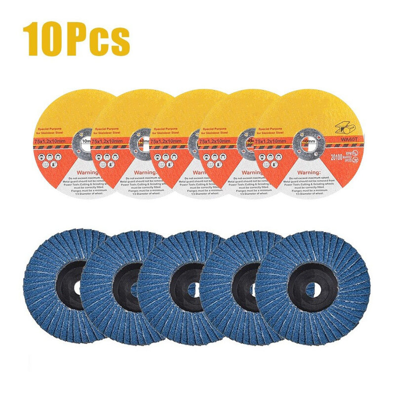 10pcs 3 Inch 75mm Flap Discs Sanding Discs Grinding Wheels Cutting Disc Circular Resin Saw Blade For Angle Grinder Abrasive Tool