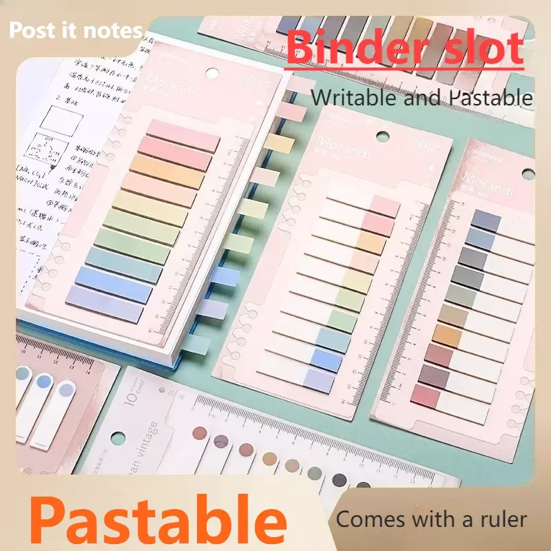 200 Sheets ColorLabel Note Index Mark Notes Creative Sticky Notes Fluorescent Label Sticky Notes Aesthetic Stationery Store