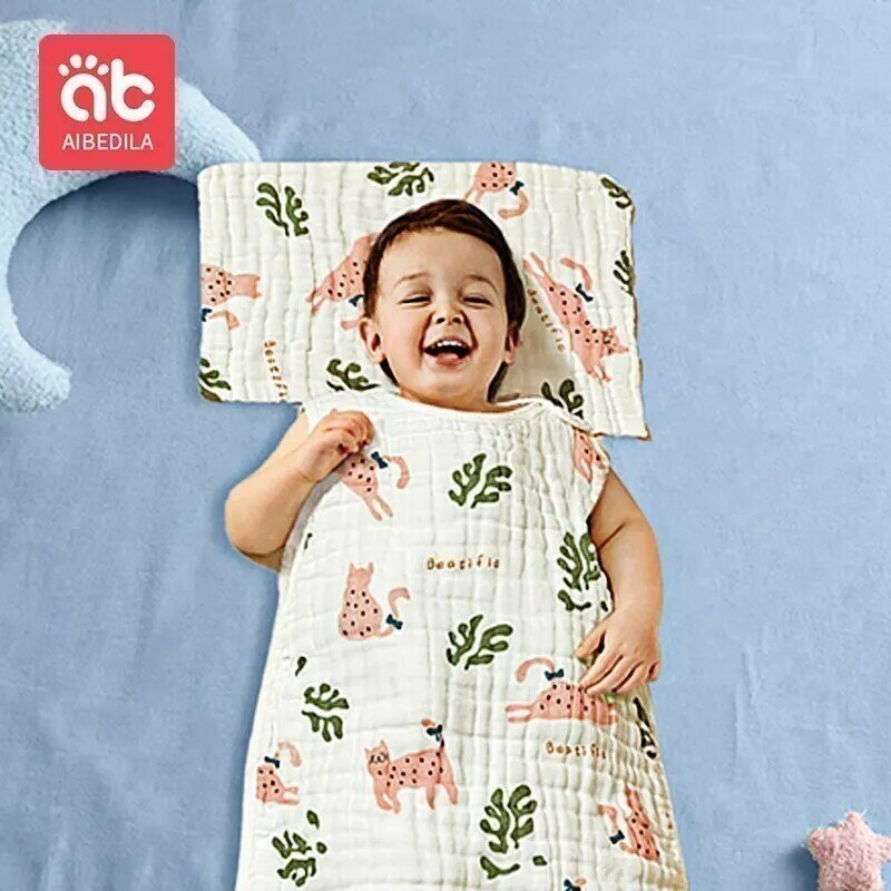 Летняя хлопковая ночная рубашка AIBEDILA для девочек, ночная рубашка для детей, детская пижама, одежда для сна
