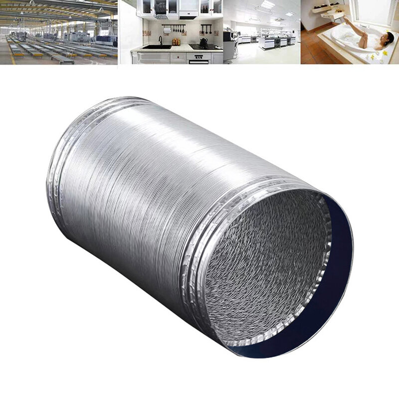 Pratico durevole condotto dell'aria scaldabagno Design regolabile condotto dell'aria foglio di alluminio filo di acciaio argento