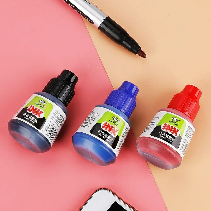 Nieuwe Aankomst 50Ml Permanente Direct Droog Graffiti Zwart Blauw Rood Olie Marker Pen Refill Inkt Voor Marker Pennen