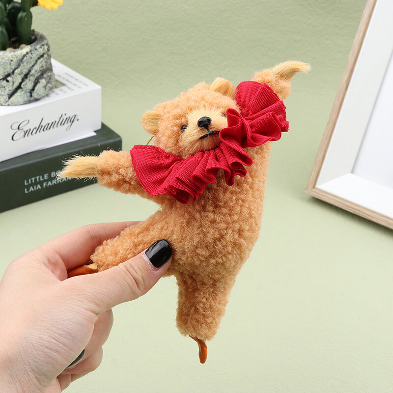 New Cartoon Kawaii Dancing Bear peluche Doll Room comodino ciondolo creativo Ins Ballet Bear peluche ciondolo per auto regalo di compleanno per bambini