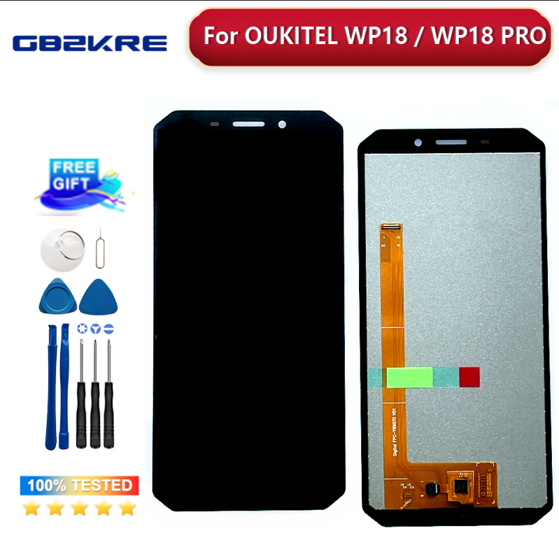 OUKITEL WP18 LCD 디스플레이용 디지타이저 유리 패널, Oukitel WP18 Pro LCD 교체용 터치 스크린, 100% 테스트 완료, 정품 5.93 인치