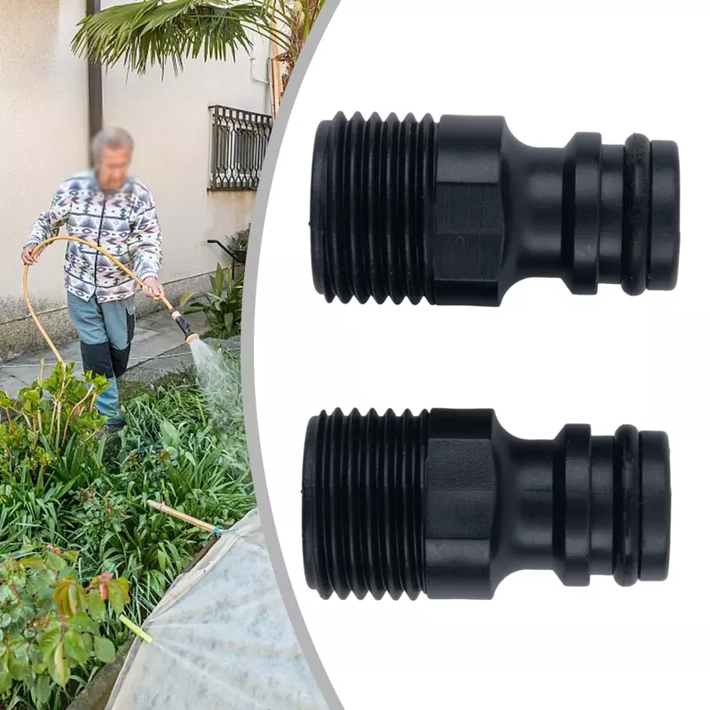 Adaptador de grifo roscado para manguera de agua de jardín, Conector de tubería rápida, adaptador de pezón, accesorios de riego de jardín, 2 uds.