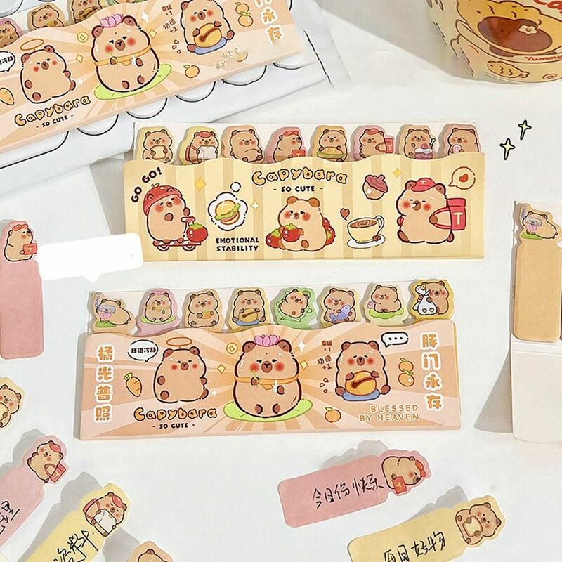 Cartoon Capybara Index Tabs Cute Multifunction Message Paper Multi-purpose Self Adhesive Sticky Notes Diary Decoration