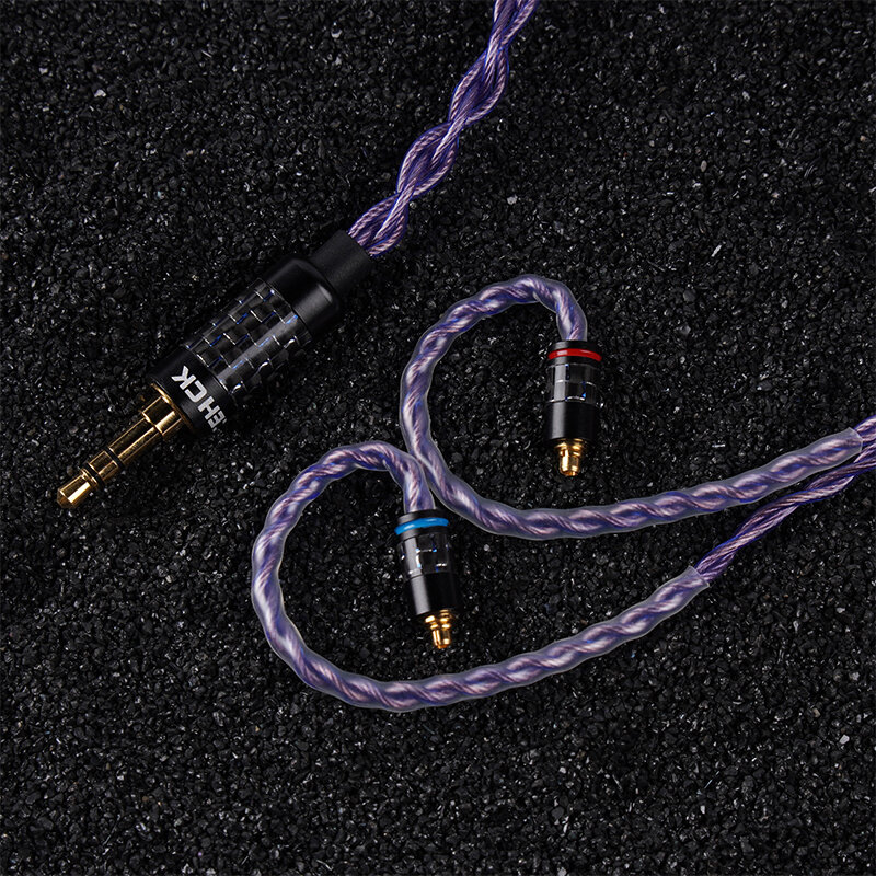 NICEHCK-SpaceAudio Replacement IEM Cable, Ouro, Silver Alloy, Importado, Cobre, HiFi, Cabo IEM, 3.5mm, 2.5mm, 4.4mm, MMCX, 2Pin para Rinko 4U SUPERIOR