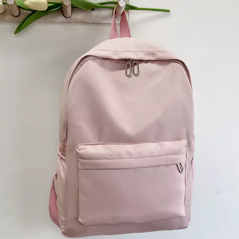 Fashion Canvas School Bags for Girls College Middle High School Students Large Capacity Colored Backpack Books Stationery Bags