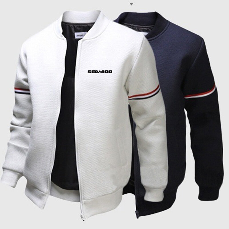 Sea Doo Seadoo Moto Men's New Hooded Long Sleeves Printed Flight Jackets Outdoor High Quality Fashion Zipper Hoodies Coats Tops